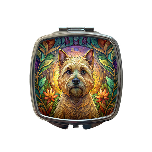 Cairn Terrier Dog Art Nouveau Small Travel Purse Handbag Pocket Makeup Compact Mirror