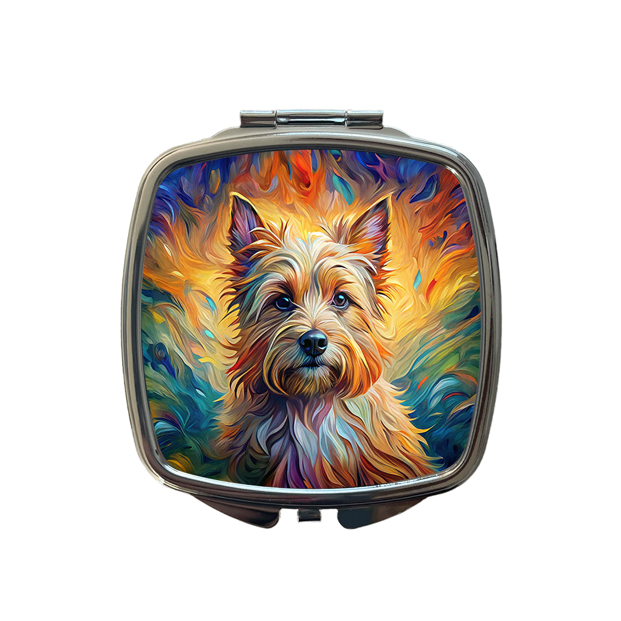 Cairn Terrier Dog Expressionism Art Small Travel Purse Handbag Pocket Makeup Compact Mirror
