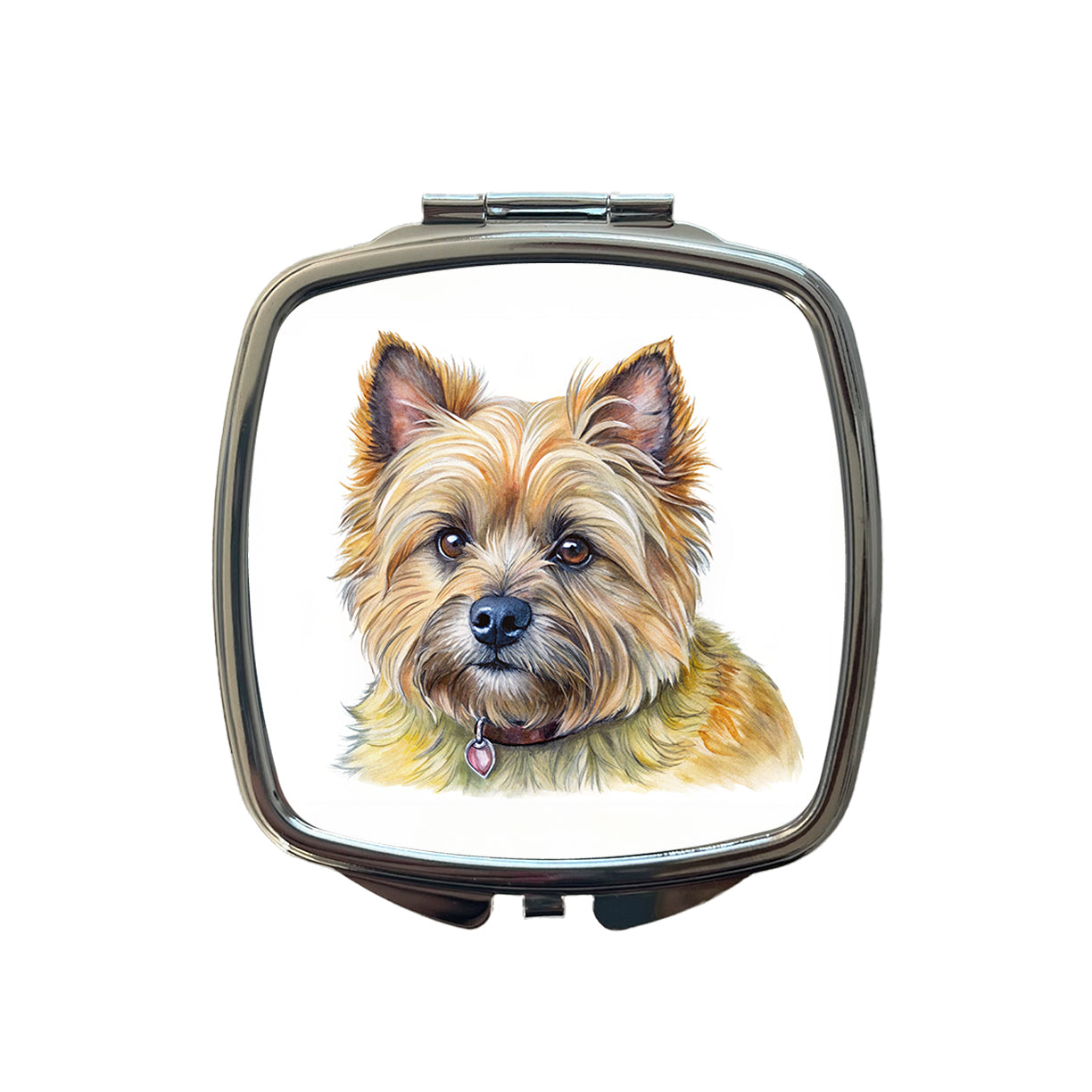 Cairn Terrier Dog Illustration Small Travel Purse Handbag Pocket Makeup Compact Mirror