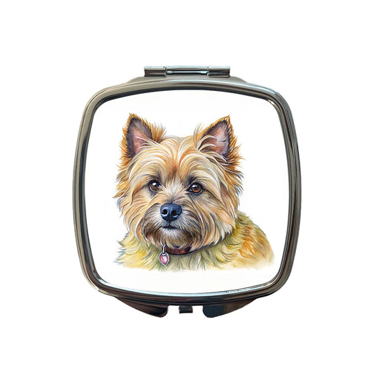 Cairn Terrier Dog Illustration Small Travel Purse Handbag Pocket Makeup Compact Mirror