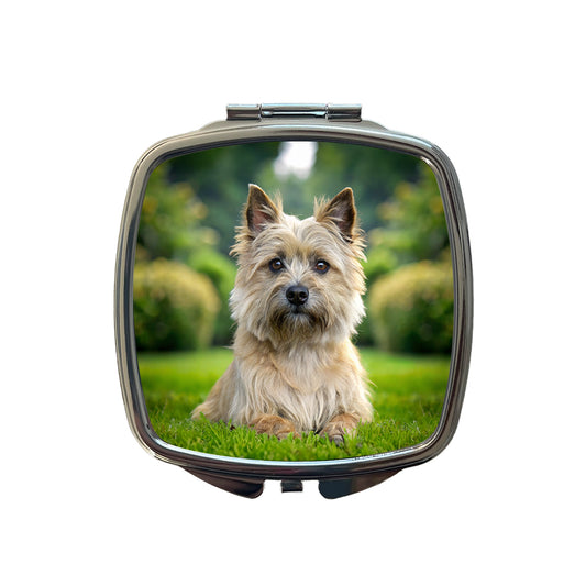 Cairn Terrier Dog Photo Small Travel Purse Handbag Pocket Makeup Compact Mirror