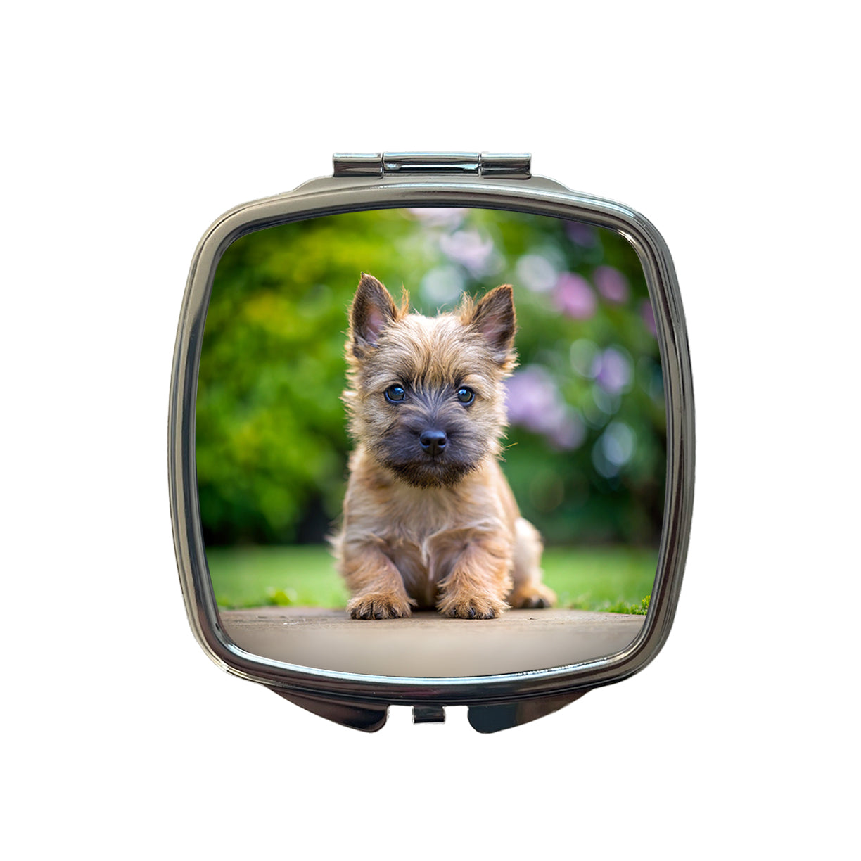 Cairn Terrier Dog Puppy Photo Small Travel Purse Handbag Pocket Makeup Compact Mirror