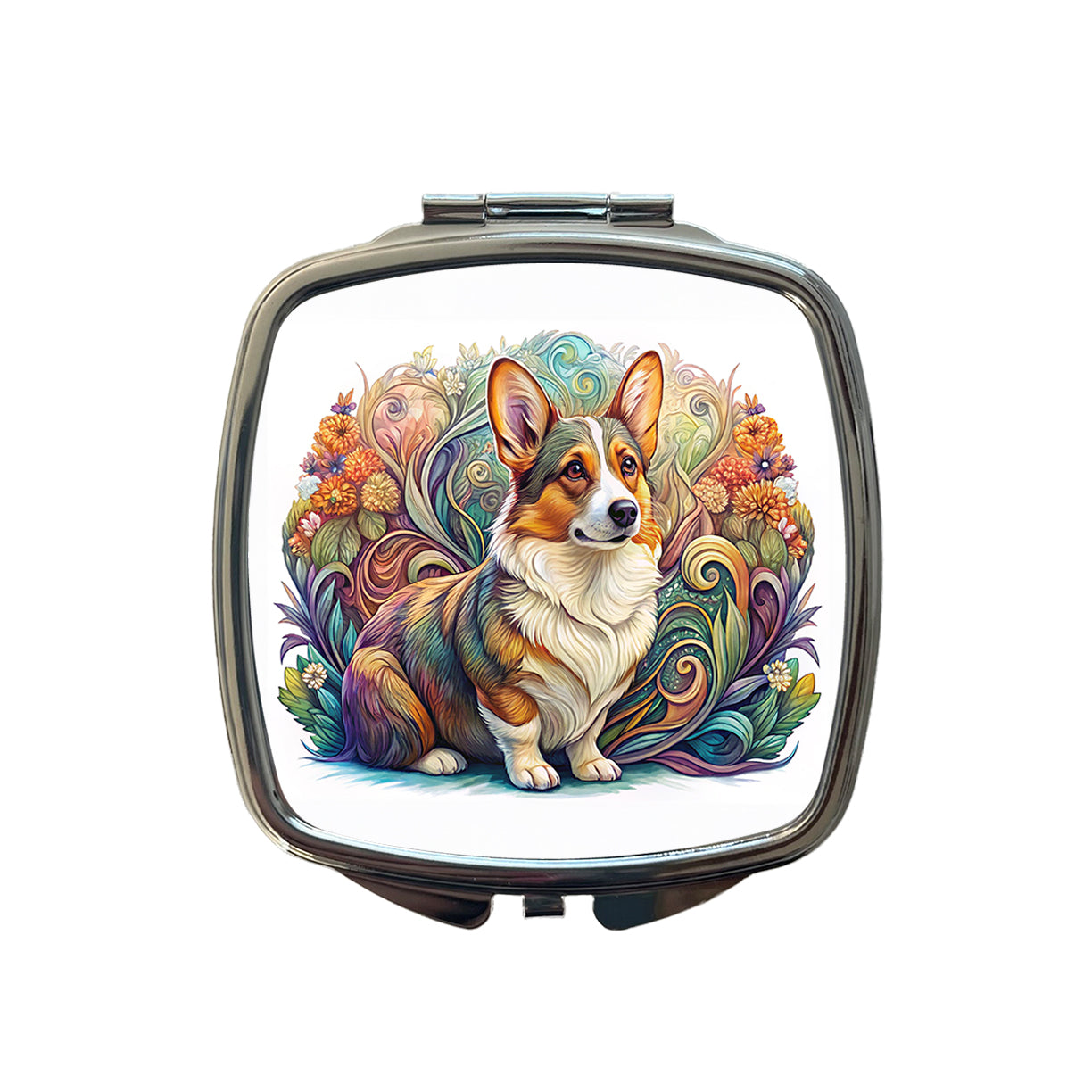 Cardigan Welsh Corgi Dog Art Nouveau Small Travel Purse Handbag Pocket Makeup Compact Mirror