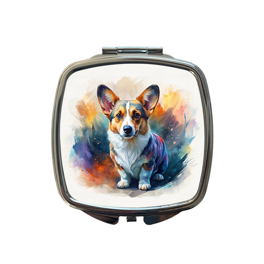 Cardigan Welsh Corgi Dog Contemporary Art Small Travel Purse Handbag Pocket Makeup Compact Mirror