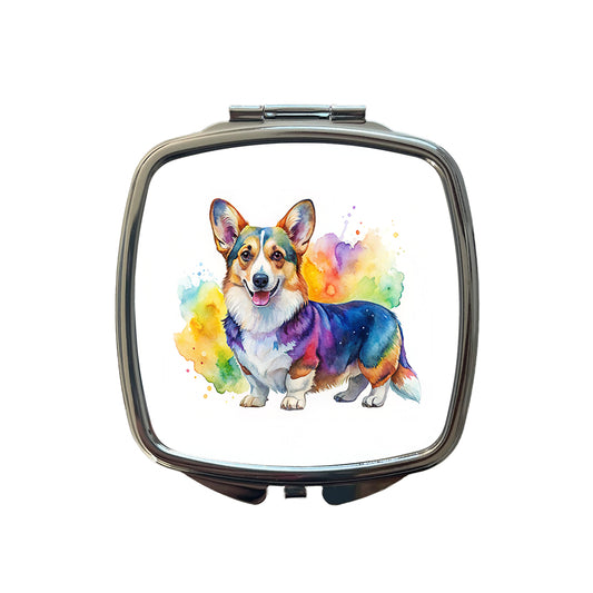 Cardigan Welsh Corgi Dog Watercolor Style Small Travel Purse Handbag Pocket Makeup Compact Mirror