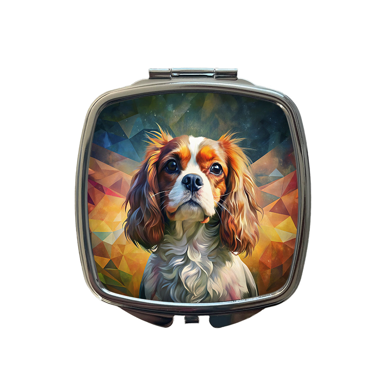 Cavalier King Charles Spaniel Dog Abstract Art Small Travel Purse Handbag Pocket Makeup Compact Mirror
