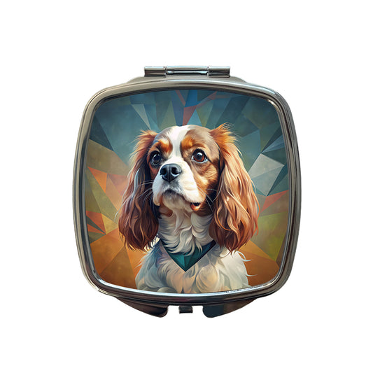 Cavalier King Charles Spaniel Dog Contemporary Art Small Travel Purse Handbag Pocket Makeup Compact Mirror