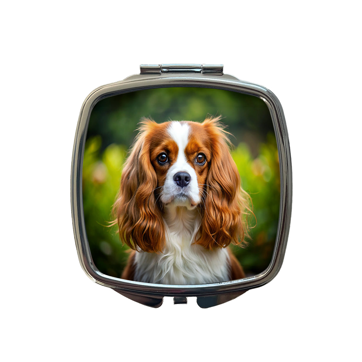 Cavalier King Charles Spaniel Dog Photo Small Travel Purse Handbag Pocket Makeup Compact Mirror