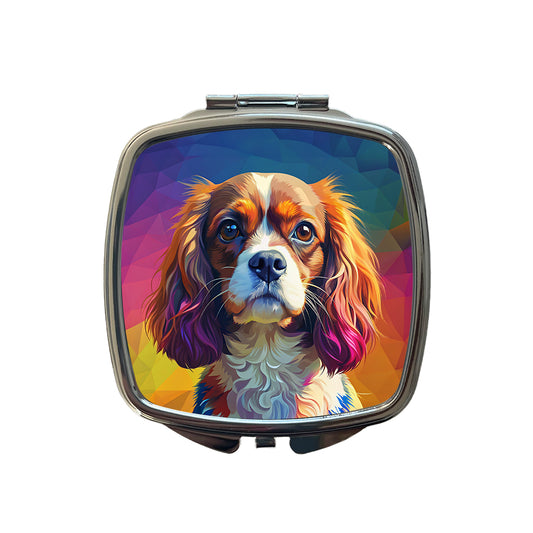 Cavalier King Charles Spaniel Dog Pop Art Small Travel Purse Handbag Pocket Makeup Compact Mirror