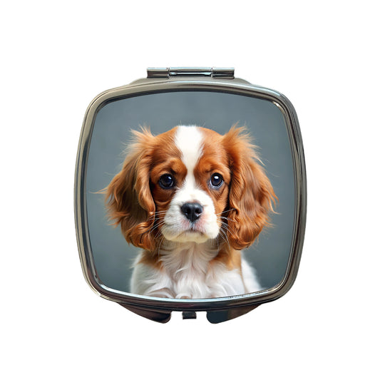 Cavalier King Charles Spaniel Dog Puppy Photo Small Travel Purse Handbag Pocket Makeup Compact Mirror