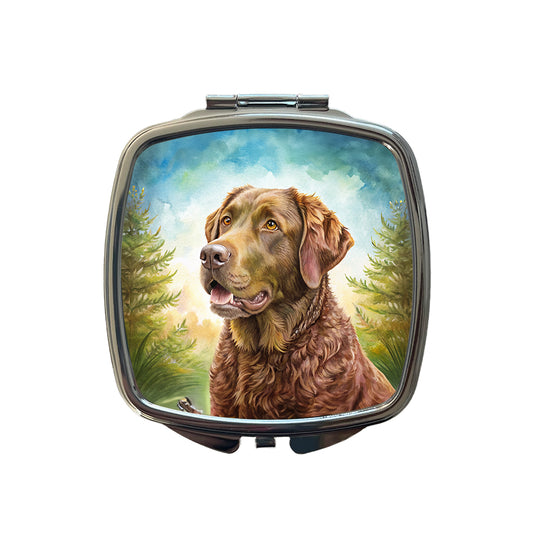 Chesapeake Bay Retriever Dog Illustration Small Travel Purse Handbag Pocket Makeup Compact Mirror