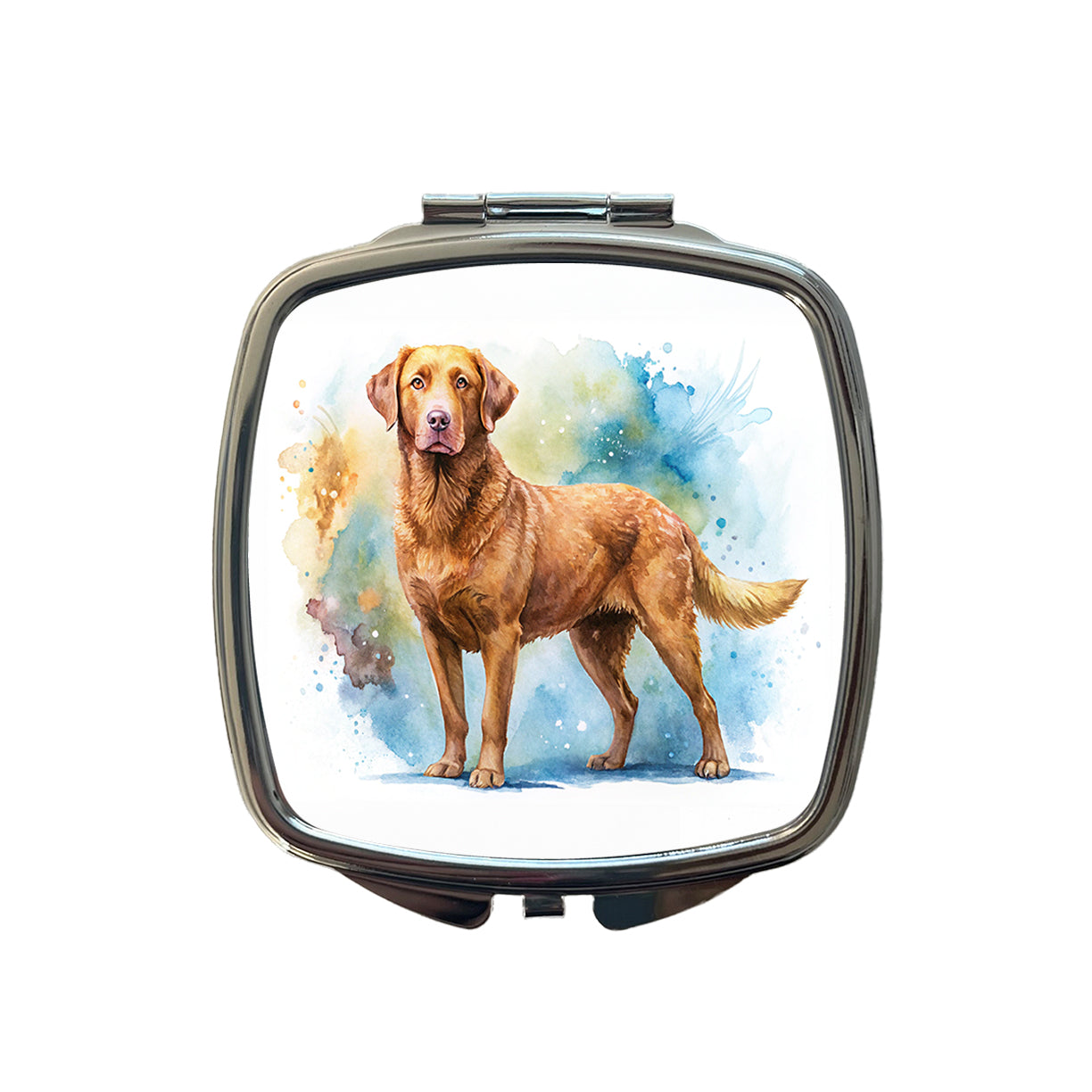 Chesapeake Bay Retriever Dog Watercolor Style Small Travel Purse Handbag Pocket Makeup Compact Mirror