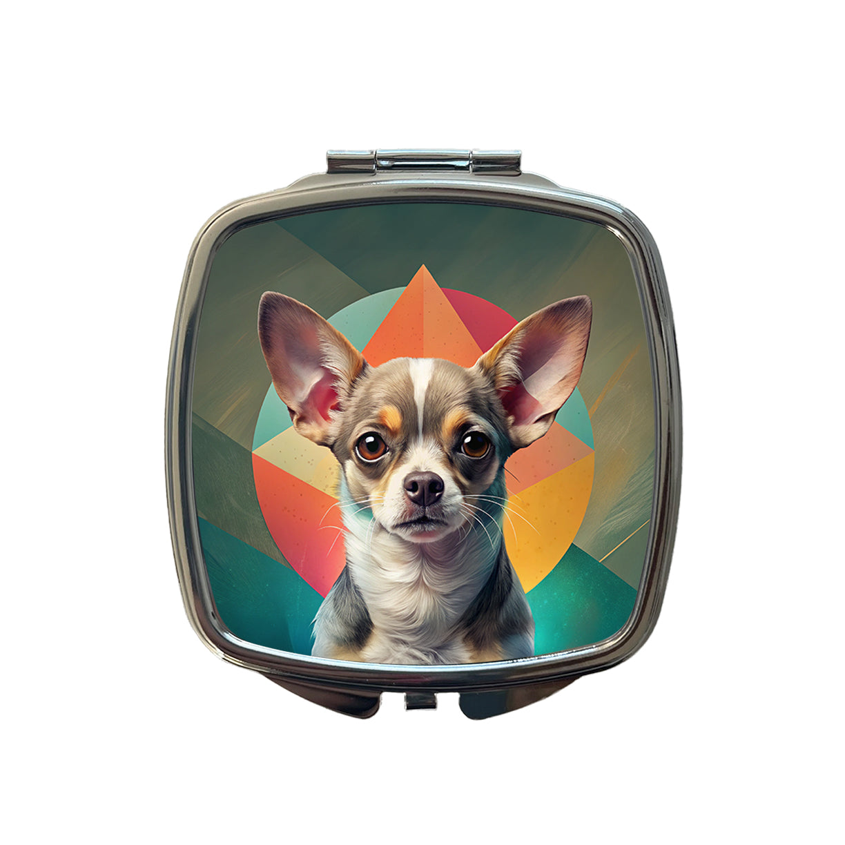 Chihuahua Dog Contemporary Art Small Travel Purse Handbag Pocket Makeup Compact Mirror