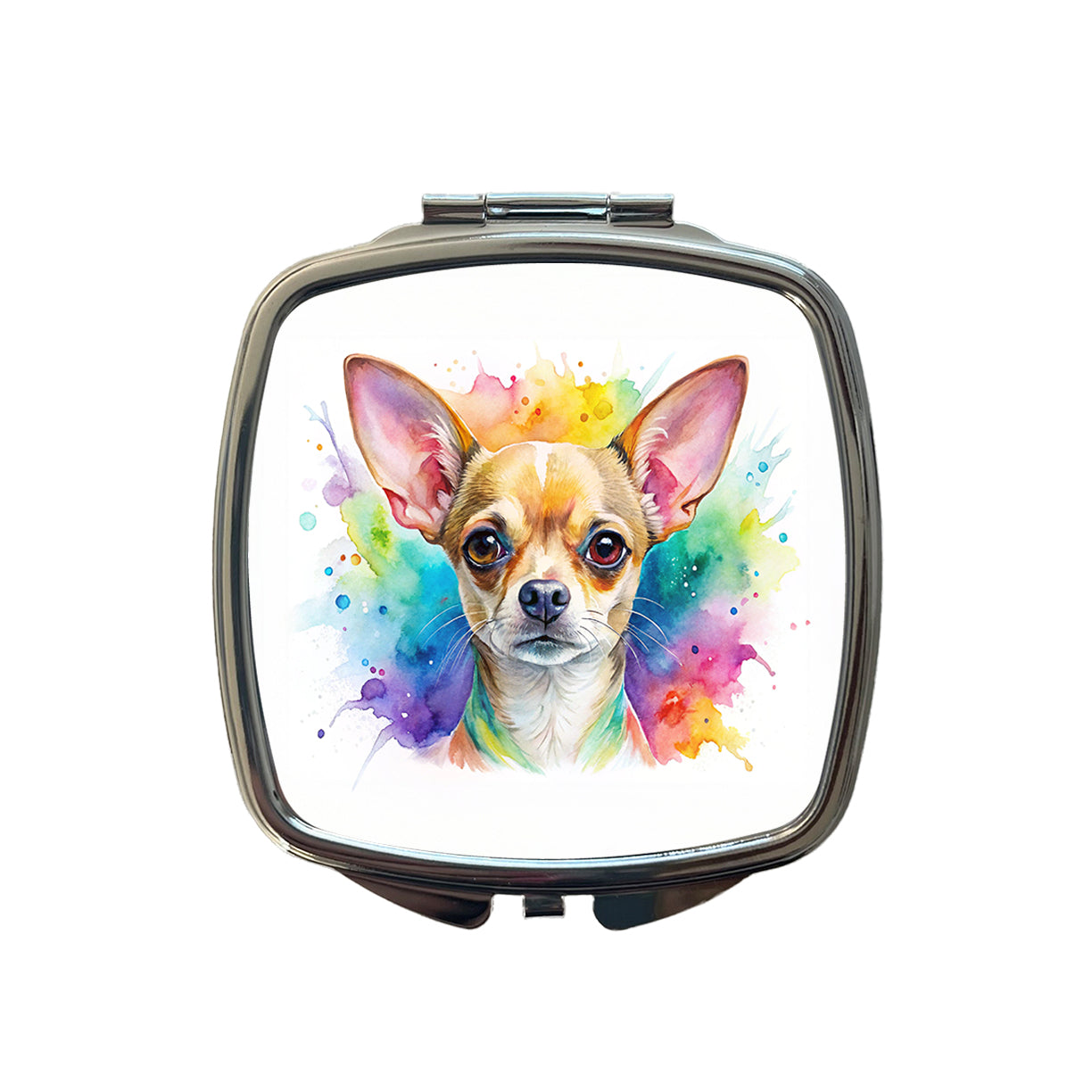 Chihuahua Dog Watercolor Style Small Travel Purse Handbag Pocket Makeup Compact Mirror