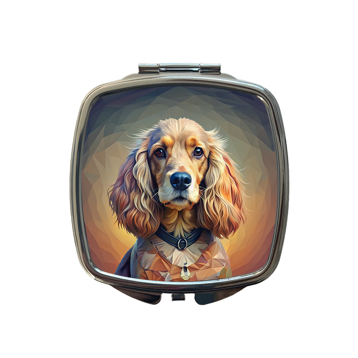 Cocker Spaniel Dog Abstract Stylized Art Small Travel Purse Handbag Pocket Makeup Compact Mirror