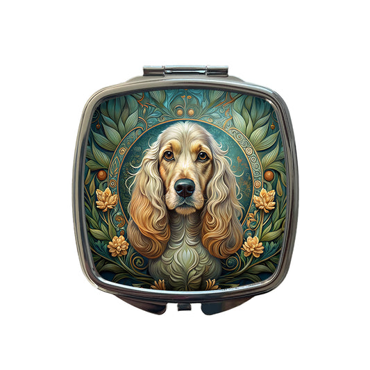 Cocker Spaniel Dog Art Nouveau Small Travel Purse Handbag Pocket Makeup Compact Mirror