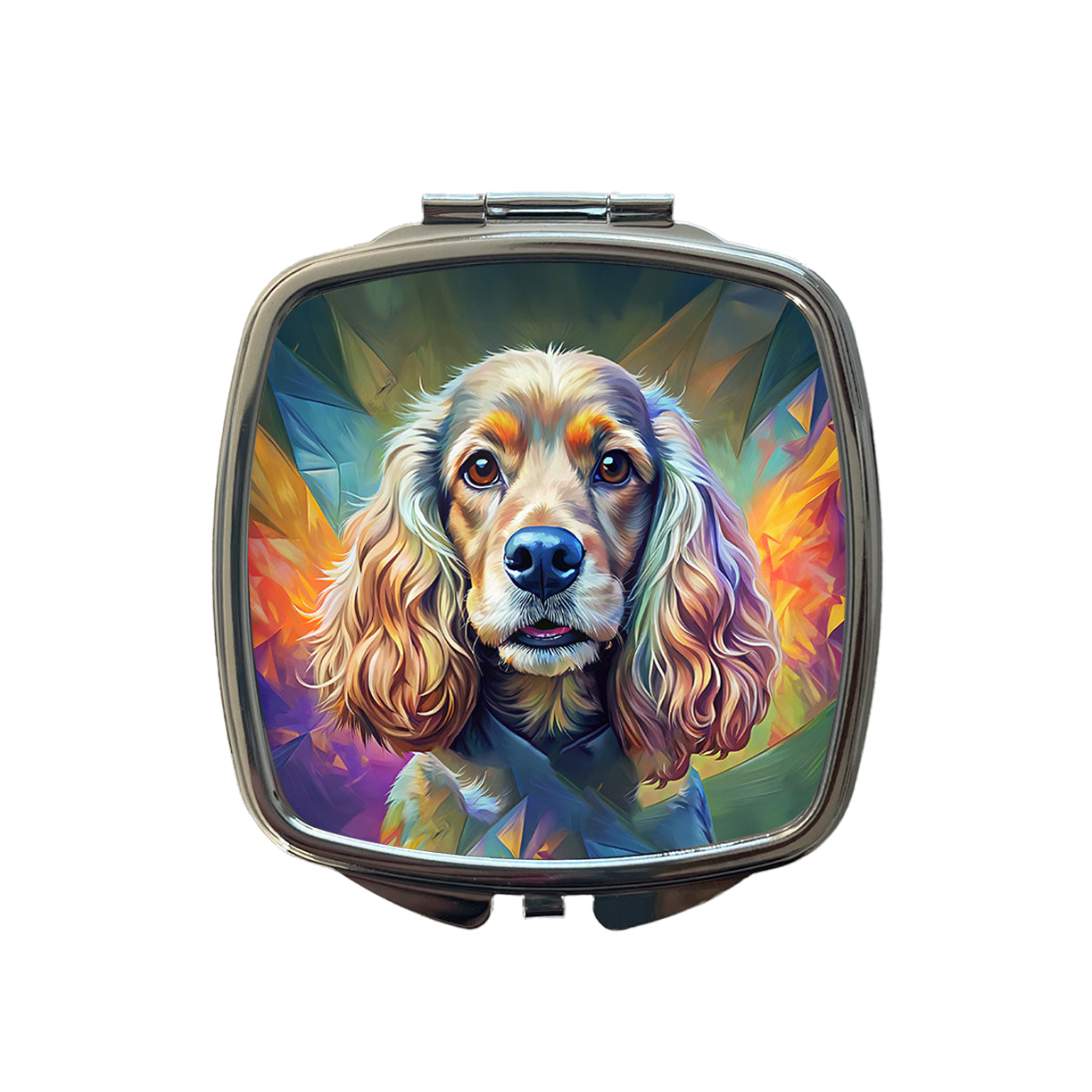 Cocker Spaniel Dog Expressionism Art Small Travel Purse Handbag Pocket Makeup Compact Mirror