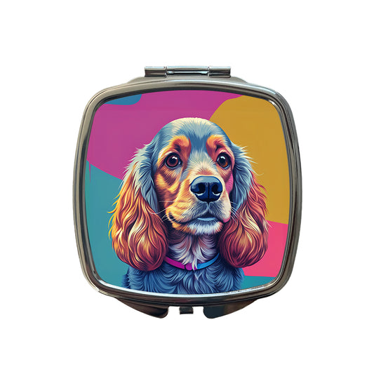 Cocker Spaniel Dog Pop Art Small Travel Purse Handbag Pocket Makeup Compact Mirror
