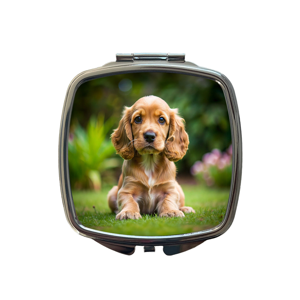 Cocker Spaniel Dog Puppy Photo Small Travel Purse Handbag Pocket Makeup Compact Mirror