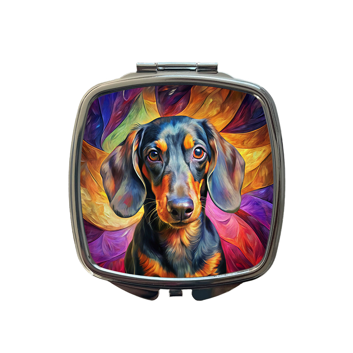 Dachshund Dog Expressionism Art Small Travel Purse Handbag Pocket Makeup Compact Mirror