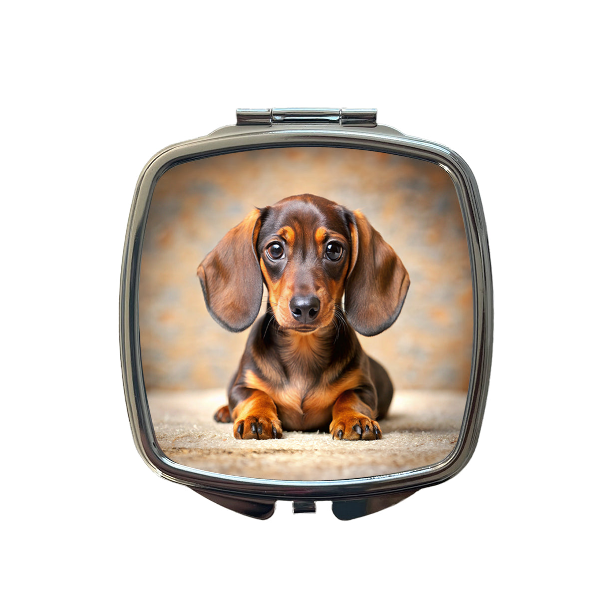 Dachshund Dog Puppy Photo Small Travel Purse Handbag Pocket Makeup Compact Mirror