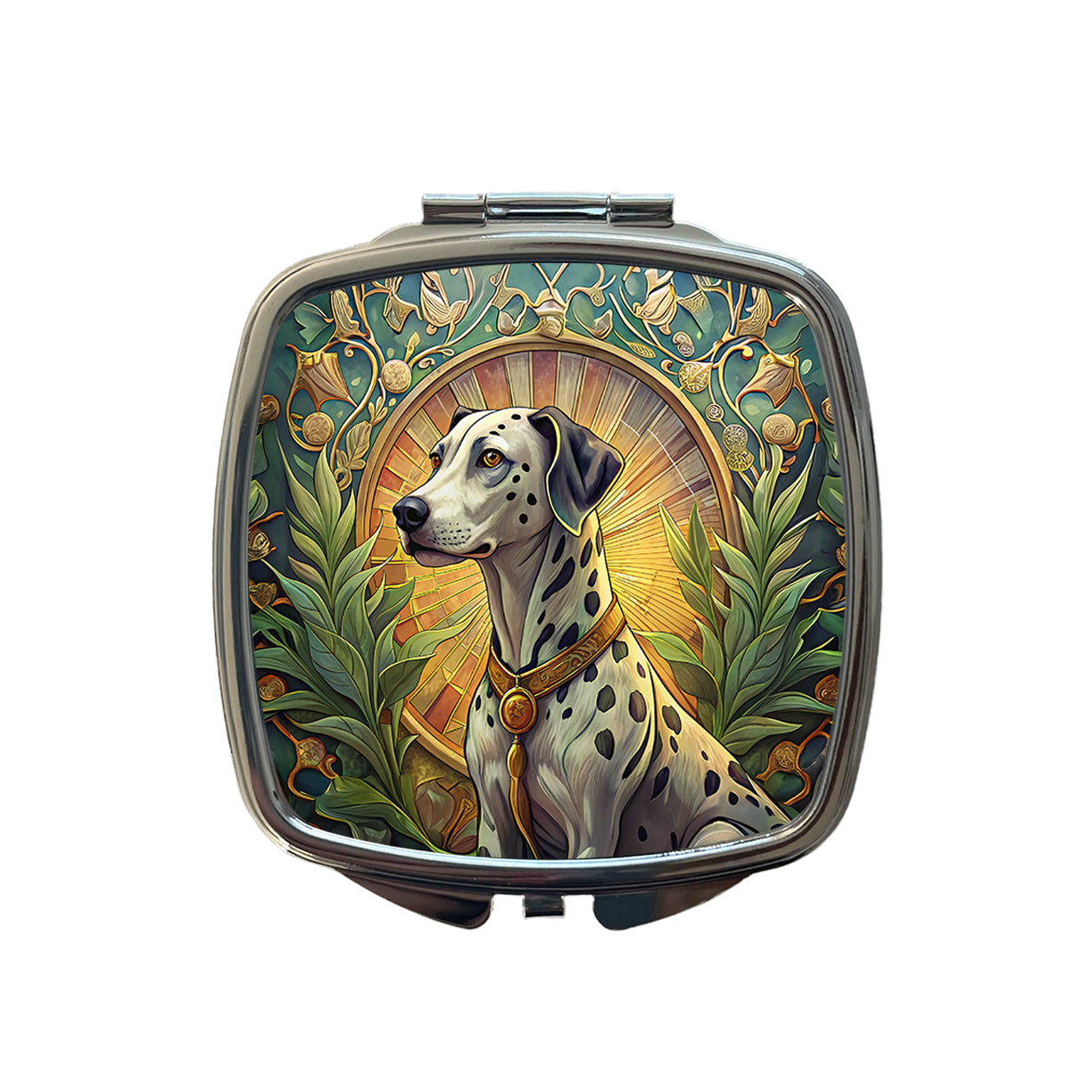 Dalmatian Dog Art Nouveau Small Travel Purse Handbag Pocket Makeup Compact Mirror