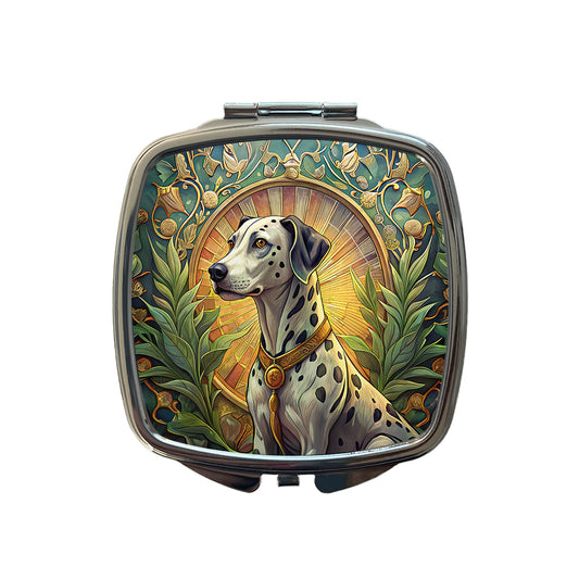 Dalmatian Dog Art Nouveau Small Travel Purse Handbag Pocket Makeup Compact Mirror