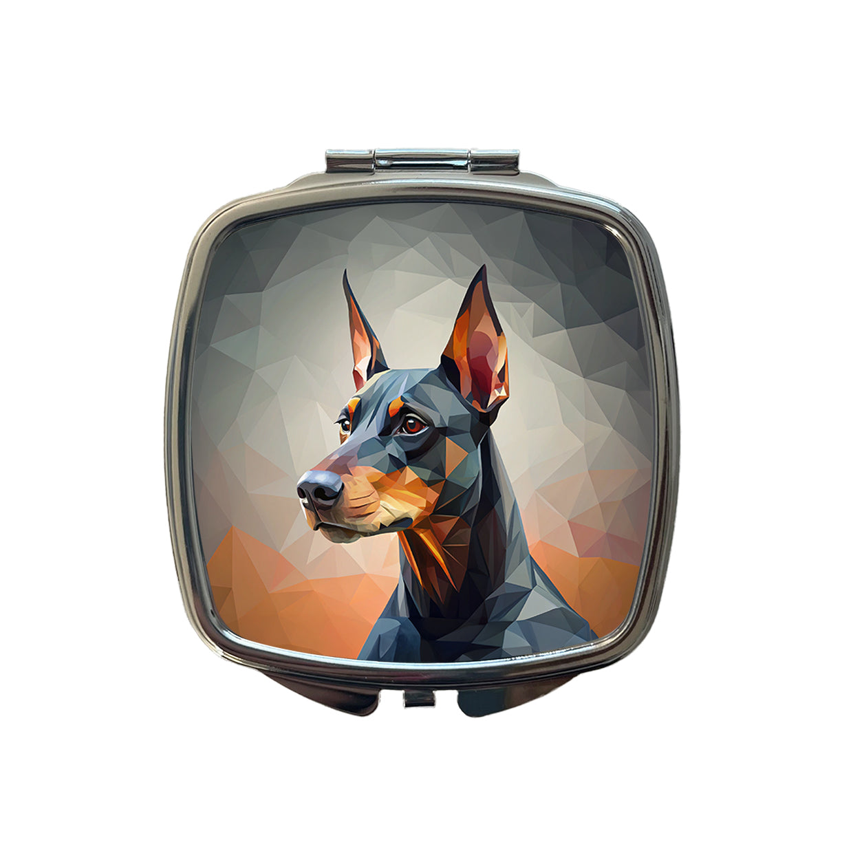 Doberman Pinscher Dog Abstract Stylized Art Small Travel Purse Handbag Pocket Makeup Compact Mirror