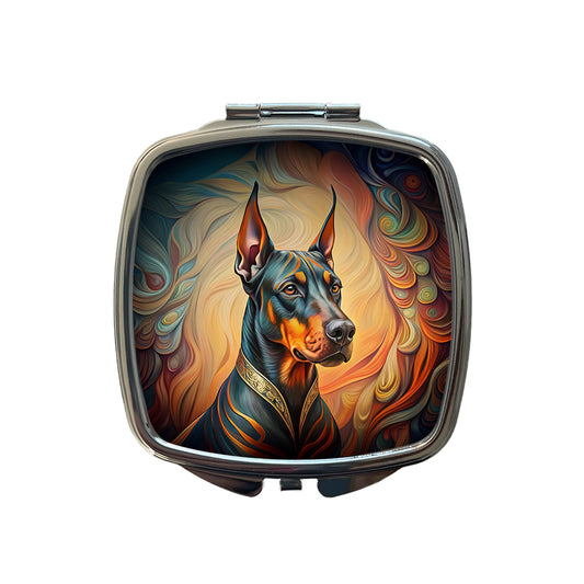 Doberman Pinscher Dog Art Nouveau Small Travel Purse Handbag Pocket Makeup Compact Mirror