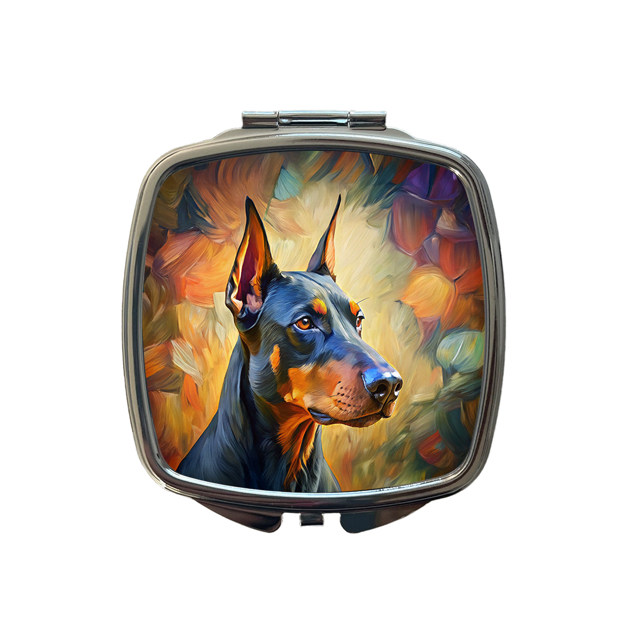 Doberman Pinscher Dog Expressionism Art Small Travel Purse Handbag Pocket Makeup Compact Mirror