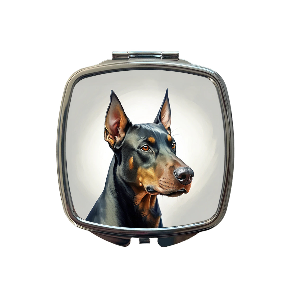 Doberman Pinscher Dog Illustration Small Travel Purse Handbag Pocket Makeup Compact Mirror