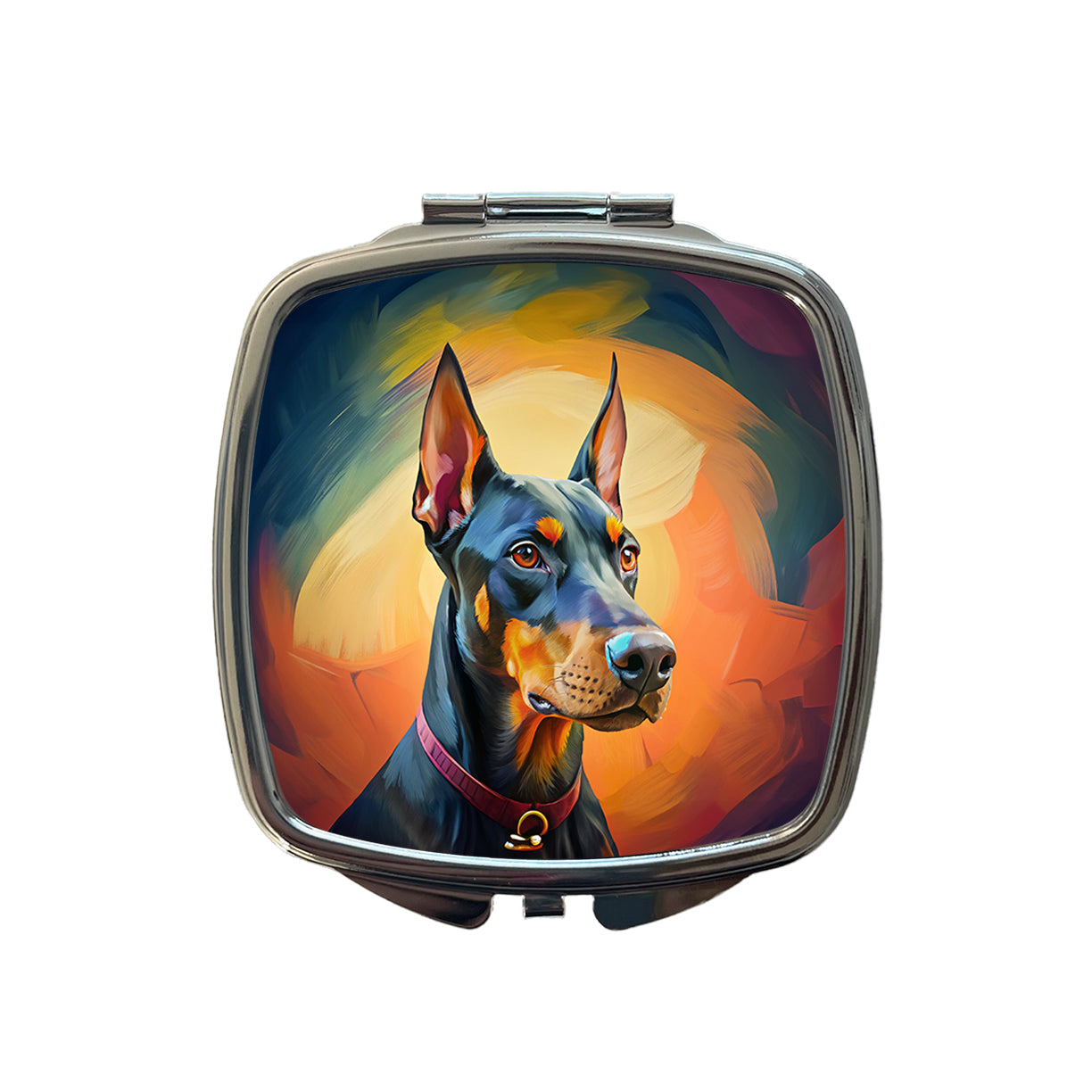 Doberman Pinscher Dog Pop Art Small Travel Purse Handbag Pocket Makeup Compact Mirror