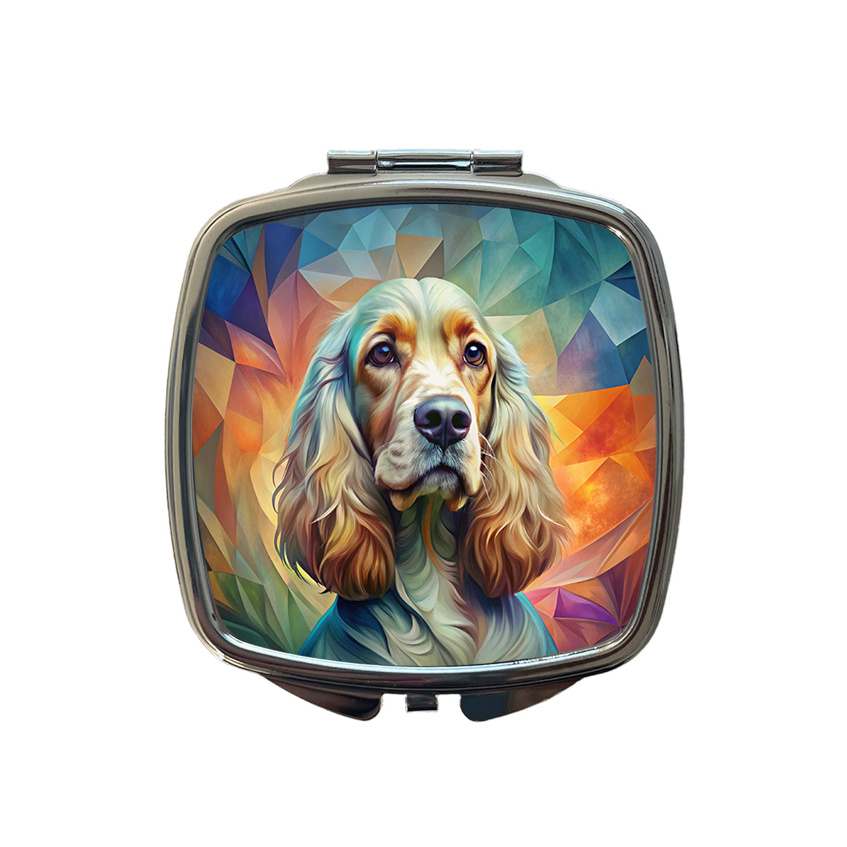 English Cocker Spaniel Dog Abstract Art Small Travel Purse Handbag Pocket Makeup Compact Mirror