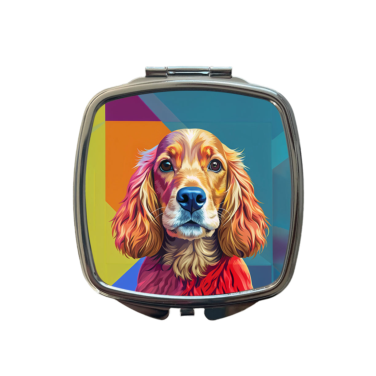 English Cocker Spaniel Dog Pop Art Small Travel Purse Handbag Pocket Makeup Compact Mirror