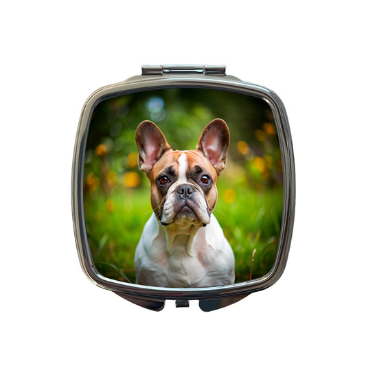 French Bulldog Frenchie Dog Photo Small Travel Purse Handbag Pocket Makeup Compact Mirror