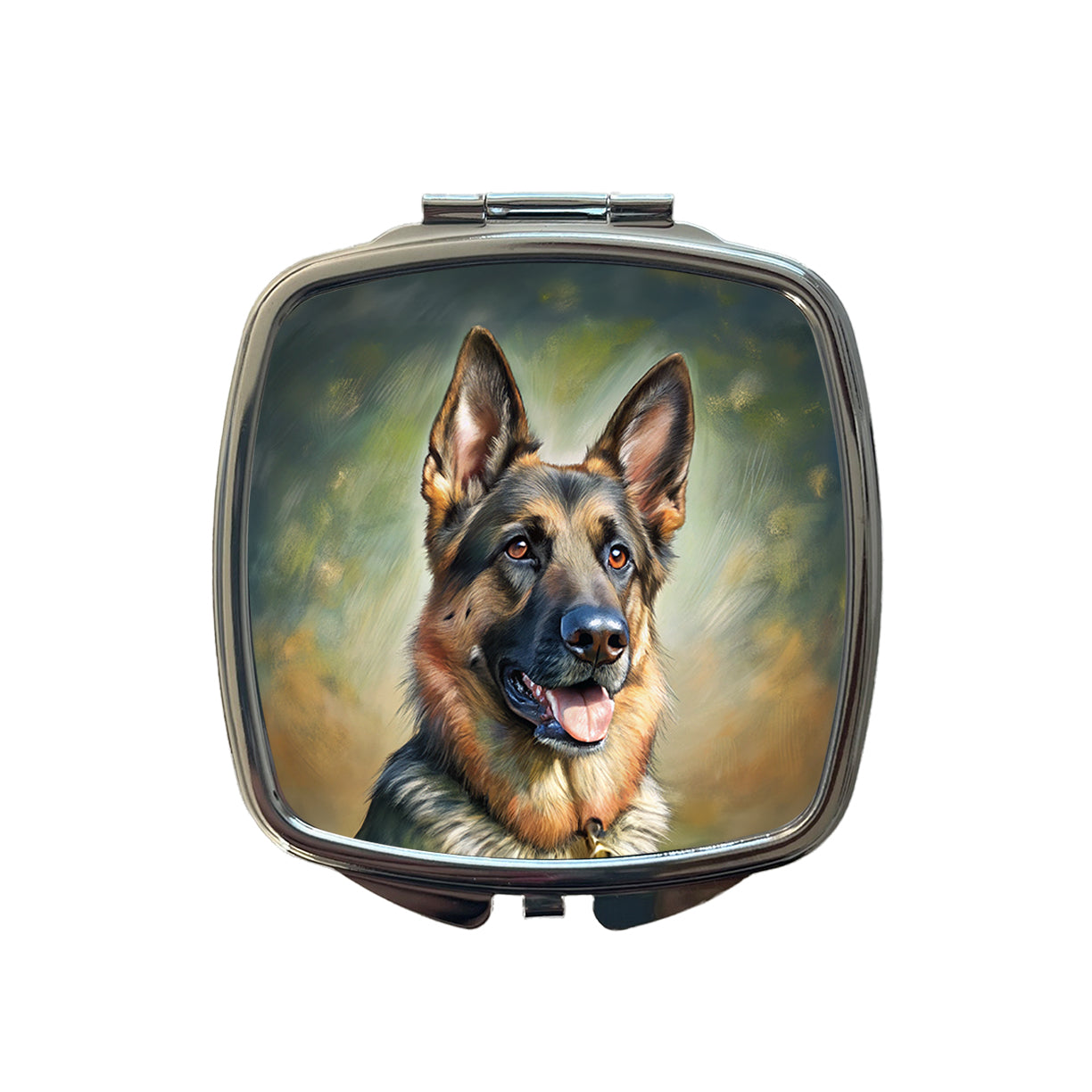 German Shepherd Dog Illustration Small Travel Purse Handbag Pocket Makeup Compact Mirror