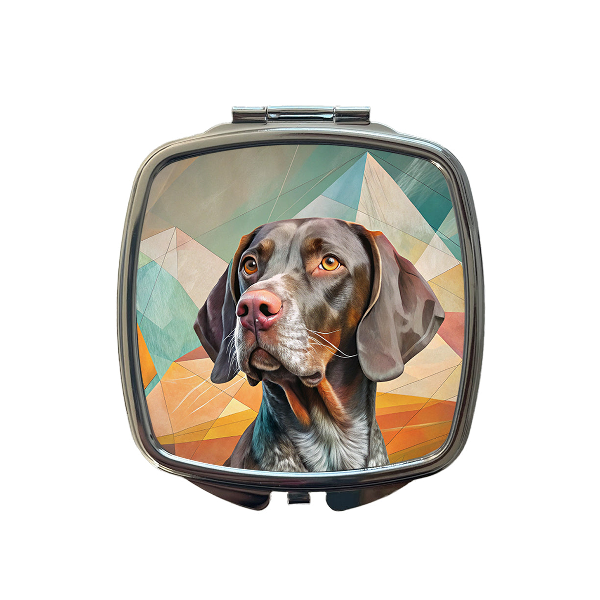 German Shorthaired Pointer Dog Contemporary Art Small Travel Purse Handbag Pocket Makeup Compact Mirror