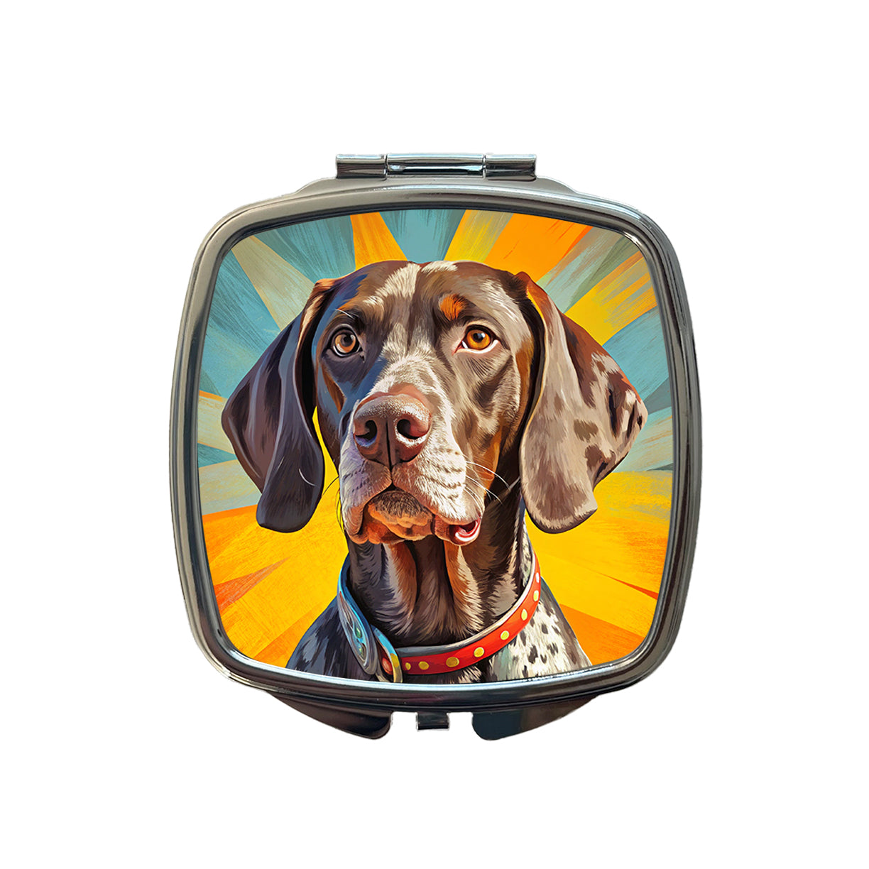 German Shorthaired Pointer Dog Pop Art Small Travel Purse Handbag Pocket Makeup Compact Mirror