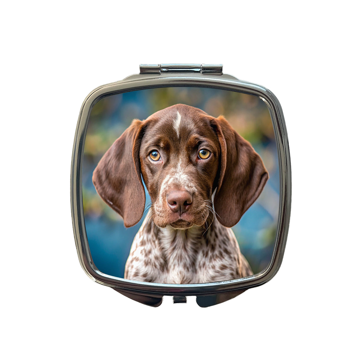 German Shorthaired Pointer Dog Puppy Photo Small Travel Purse Handbag Pocket Makeup Compact Mirror
