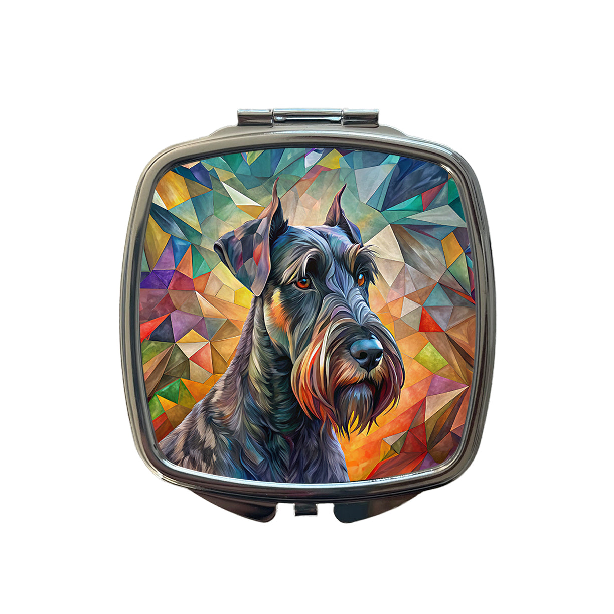 Giant Schnauzer Dog Abstract Art Small Travel Purse Handbag Pocket Makeup Compact Mirror