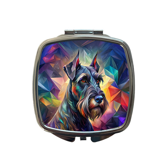 Giant Schnauzer Dog Abstract Stylized Art Small Travel Purse Handbag Pocket Makeup Compact Mirror