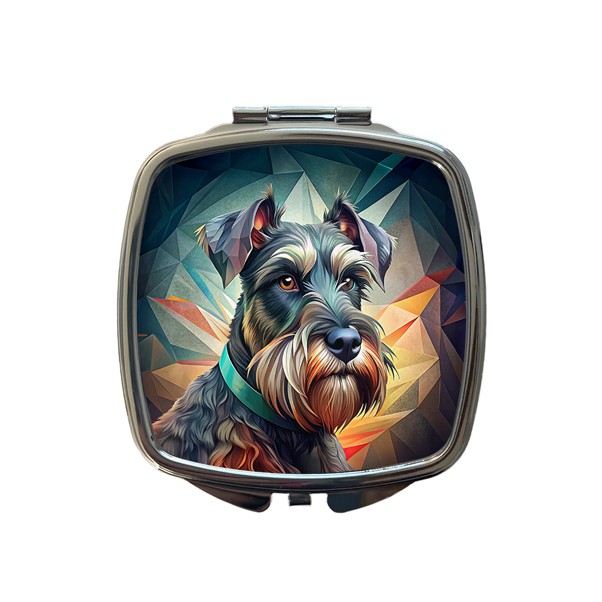 Giant Schnauzer Dog Contemporary Art Small Travel Purse Handbag Pocket Makeup Compact Mirror