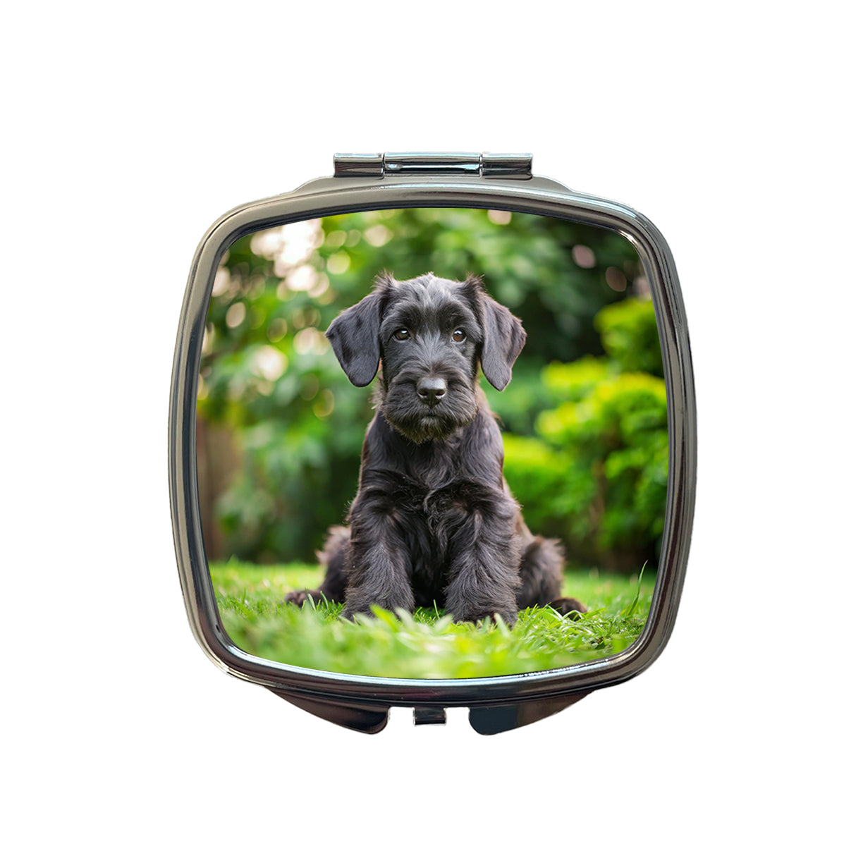 Giant Schnauzer Dog Puppy Photo Small Travel Purse Handbag Pocket Makeup Compact Mirror