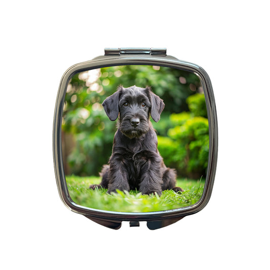 Giant Schnauzer Dog Puppy Photo Small Travel Purse Handbag Pocket Makeup Compact Mirror