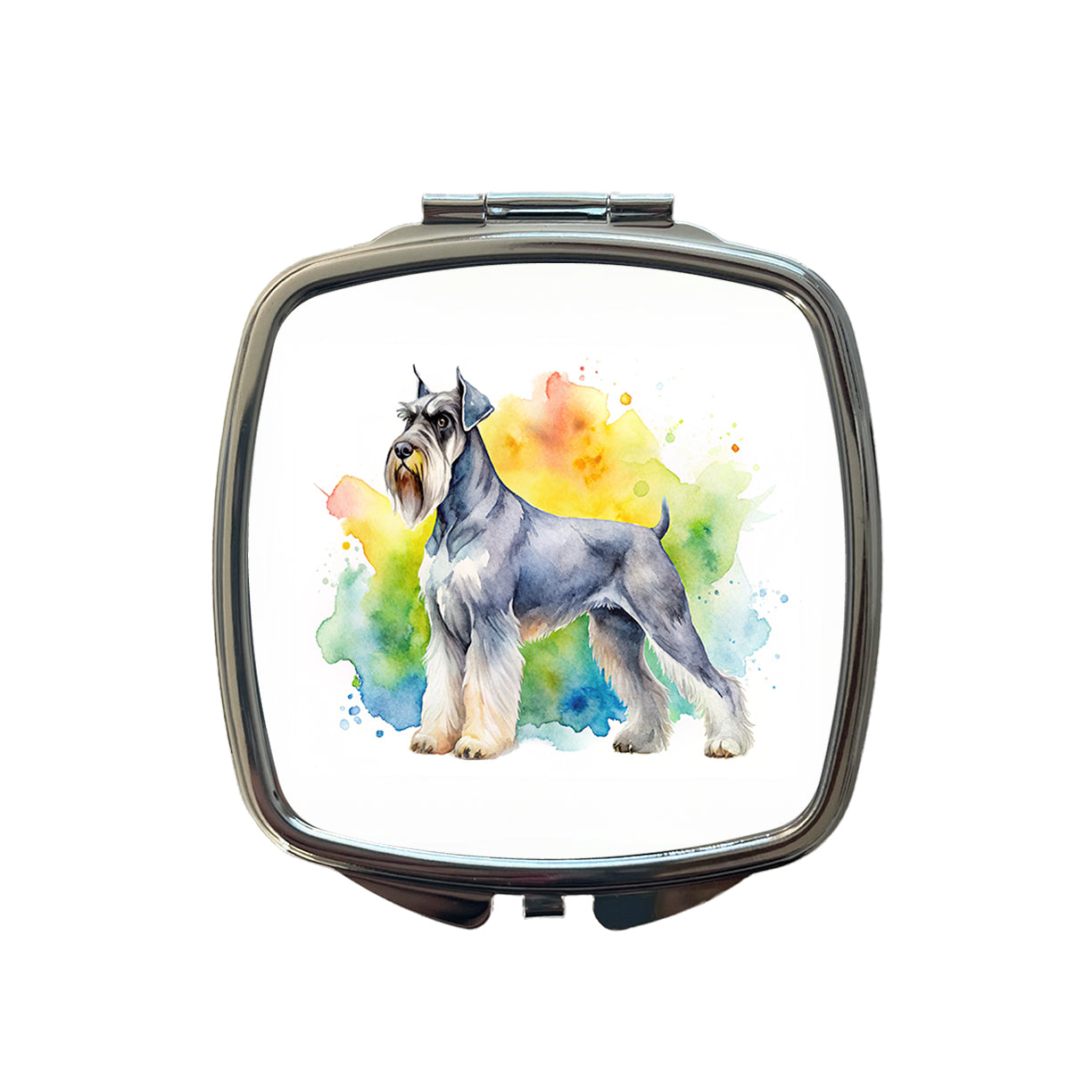 Giant Schnauzer Dog Watercolor Style Small Travel Purse Handbag Pocket Makeup Compact Mirror