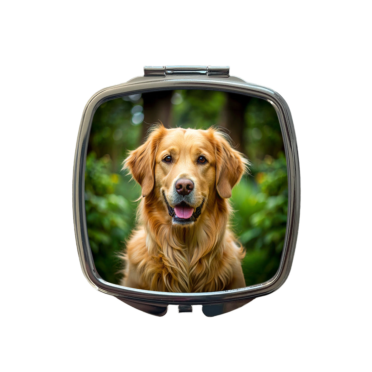 Golden Retriever Dog Photo Small Travel Purse Handbag Pocket Makeup Compact Mirror