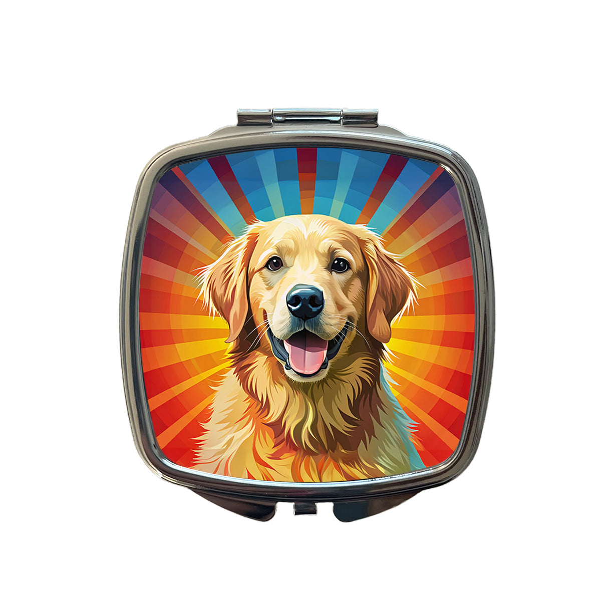 Golden Retriever Dog Pop Art Small Travel Purse Handbag Pocket Makeup Compact Mirror