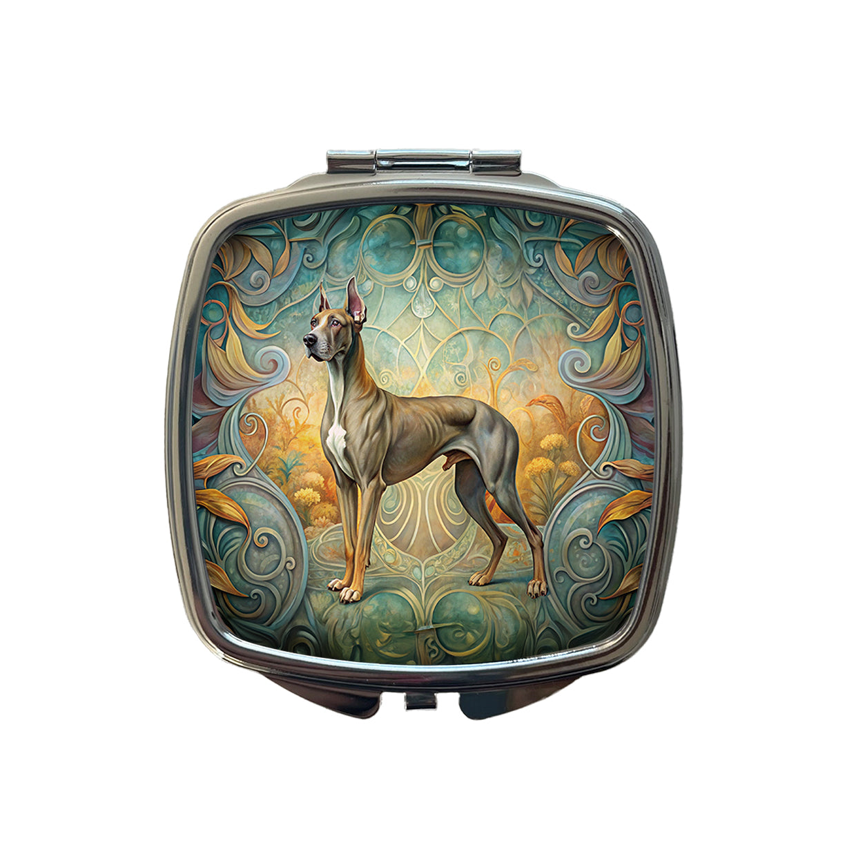 Great Dane Dog Art Nouveau Small Travel Purse Handbag Pocket Makeup Compact Mirror