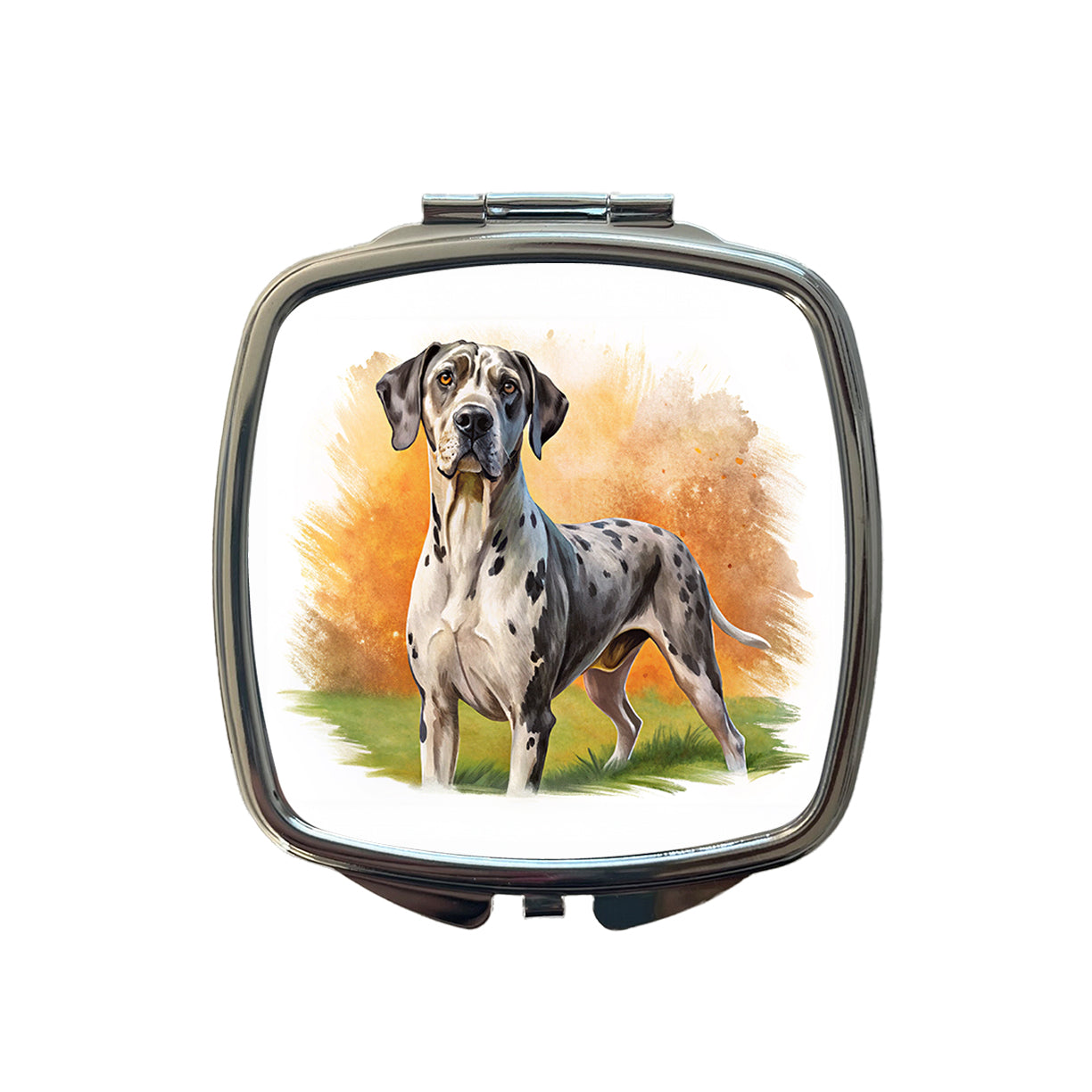 Great Dane Dog Illustration Small Travel Purse Handbag Pocket Makeup Compact Mirror