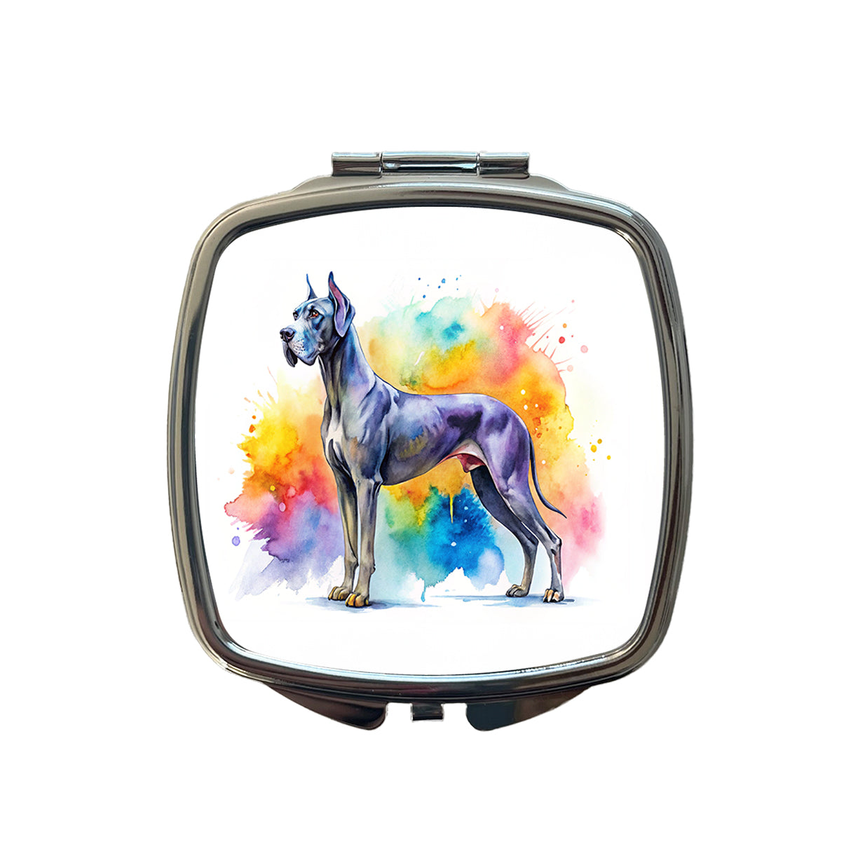 Great Dane Dog Watercolor Style Small Travel Purse Handbag Pocket Makeup Compact Mirror